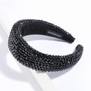 SP SOPHIA COLLECTION Women's Sparkling Crystal Padded Rhinestone Wide Bejeweled Hair Headband Party Hairband Hair Accessories in Black SP Sophia Collection
