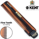 Kent NU22 Handmade All Fine Tooth Pocket Comb for Men, Women and Kids, Hair Comb Straightener for Everyday Grooming Styling Hair, Beard and Mustache, Saw Cut and Hand Polished, Made in England KENT Store