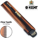 Kent NU22 Handmade All Fine Tooth Pocket Comb for Men, Women and Kids, Hair Comb Straightener for Everyday Grooming Styling Hair, Beard and Mustache, Saw Cut and Hand Polished, Made in England KENT