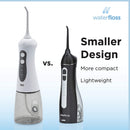 Waterfloss Water Flosser Small Cordless Water Pick Teeth Cleaner Dental Oral Irrigator with 4 Modes and USB Rechargeable Lithium Battery, Black Waterfloss