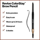 Revlon ColorStay Eyebrow Pencil with Spoolie Brush, Waterproof, Longwearing, Angled Tip Applicator for Perfect Brows, Soft Black (225) REVLON