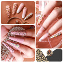 Beetles Gel Nail Polish Kit, 8 Colors Leopard White Glitter Nail Polish Gel Nail Kit, Soak Off U V Black Gel Nail Polish Nude Nail Art Brushes Painting Pen Design DIY Gifts for women beetles Gel Polish