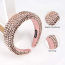 SP SOPHIA COLLECTION Women's Sparkling Crystal Padded Rhinestone Wide Bejeweled Hair Headband Party Hairband Hair Accessories in Rose Gold SP Sophia Collection Store