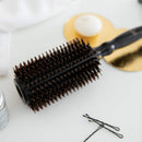 Boar Bristle Round Brush for Blow Drying Set. Round Hair Brush With XS 2" Wooden Barrel. Hairbrush Ideal to Add Volume and Body. Free 3 x Hair Clips & Travel Bag. Belula
