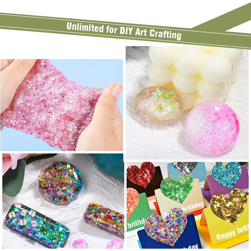 Teenitor Glitter, Chunky Glitter Mixed, Nail Glitter with Stars, Cosmetic Face Body Eye Hair Glitter, 32pcs Teenitor