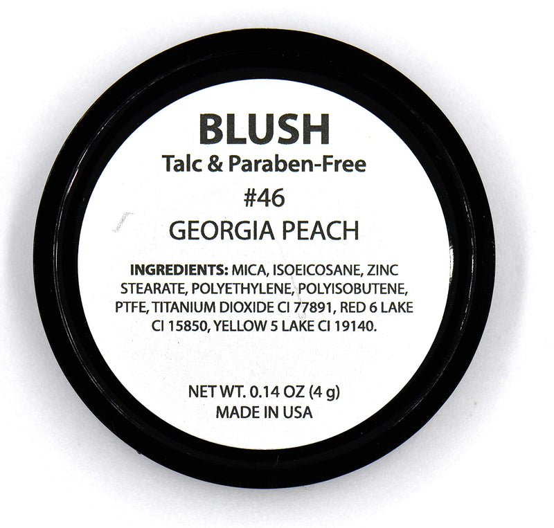 Pure Ziva Georgia Peach Orange Tangerine Summer Blush Pressed Cheek Blush Pressed Cheek Color Contour Powder, Talc & Paraben Free, 4 Grams, No Animal Testing & Cruelty Free Pure Ziva
