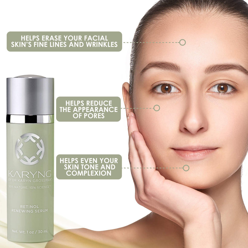 KARYNG Retinol Renewing Serum- Help Reduce Lines, Wrinkes, & Pore Size Without The Redness - Antioxidant and Anti-Inflammatory, 1.0oz/ 30ml KARYNG BY DR. KARYN GROSSMAN