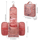 Hanging Travel Toiletry Bag Cosmetic Make up Organizer for Women and Men (Medium, Orange Leopard) Narwey