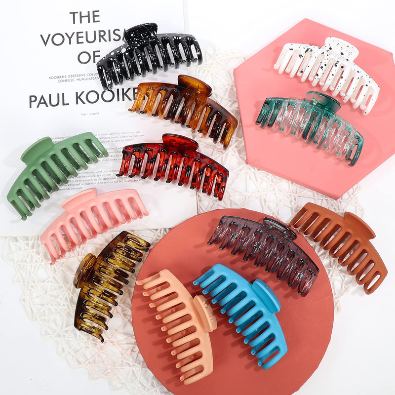 12 PCS Hair Claw Clips Large for Women and Girls,Non-slip Matte Hair Clips ,Strong Hold Thick Thin Hair styling Hair Accessories, Solid Trendcy Color Hair Jaw Clamp by Eathtek Eathtek