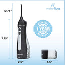 Waterfloss Water Flosser Small Cordless Water Pick Teeth Cleaner Dental Oral Irrigator with 4 Modes and USB Rechargeable Lithium Battery, Black Waterfloss