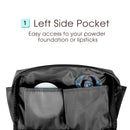 Small Vegan Leather Makeup Bag for Purse Travel Makeup Pouch Mini Cosmetic Bag for Women and Girls (Small, Black) Narwey