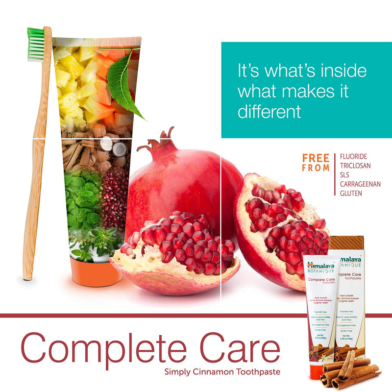 Himalaya Botanique Complete Care Toothpaste, Simply Cinnamon, Plaque Reducer for Brighter Teeth and Fresh Breath, 5.29 oz Himalaya