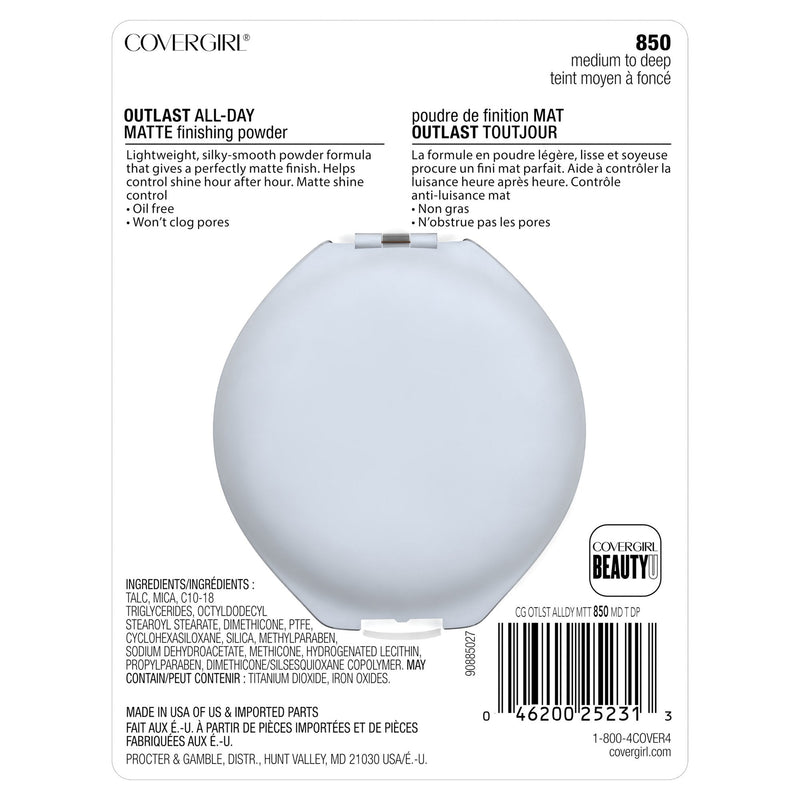 COVERGIRL Outlast All-Day Matte Finishing Powder Medium to Deep .39 oz (11 g) (Packaging may vary) COVERGIRL