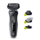 Braun Electric Razor for Men Foil Shaver with Precision Beard Trimmer, Body Groomer, Rechargeable, Wet & Dry with EasyClean & Charging Stand, Black, 6 Piece Set Braun
