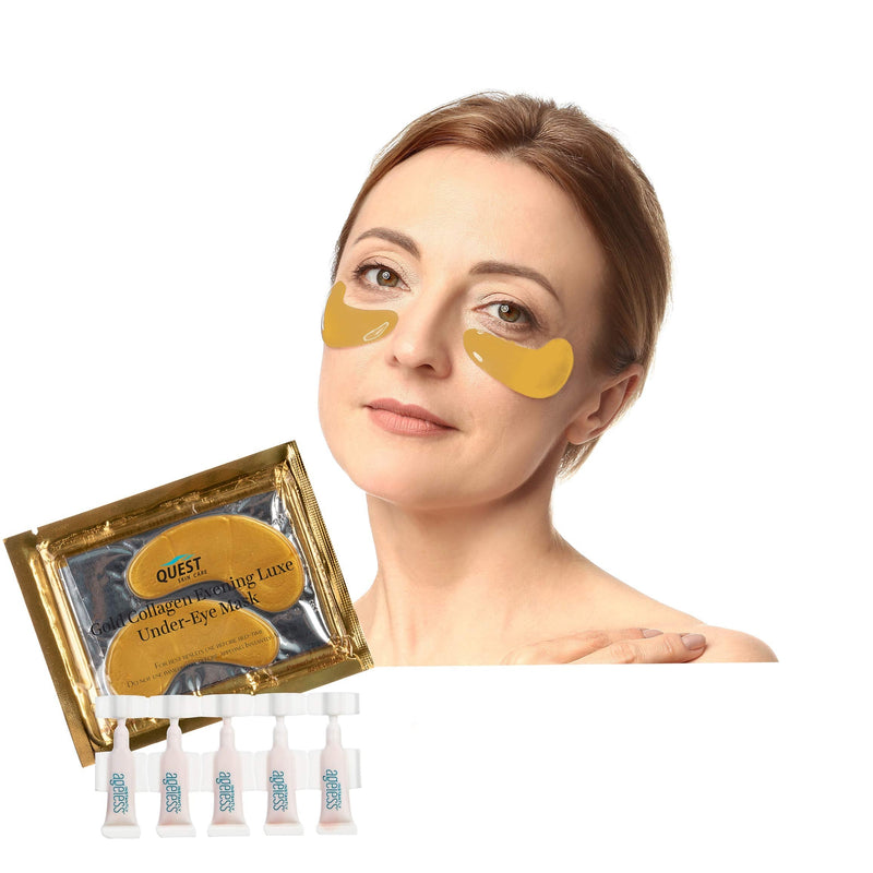 Instantly Ageless 5 Vials Anti Wrinkle Cream W/ FREE Pair Gold Collagen Under Eye Masks Instantly Ageless