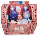 Hanging Travel Toiletry Bag Cosmetic Make up Organizer for Women and Men (Medium, Orange Leopard) Narwey