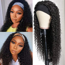 UNice Headband Wig for black Women Human Hair Curly Wig Brazilian Virgin Hair Glueless Non Lace Front Wig 150% Density (18inch) UNICE Store