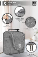 Premium Small Hanging Travel Toiletry Bag for Women and Men, Hygiene Bag, Bathroom and Shower Organizer Kit with Elastic Band Holders for Toiletries, Cosmetics, Makeup, Brushes BOACAY Store