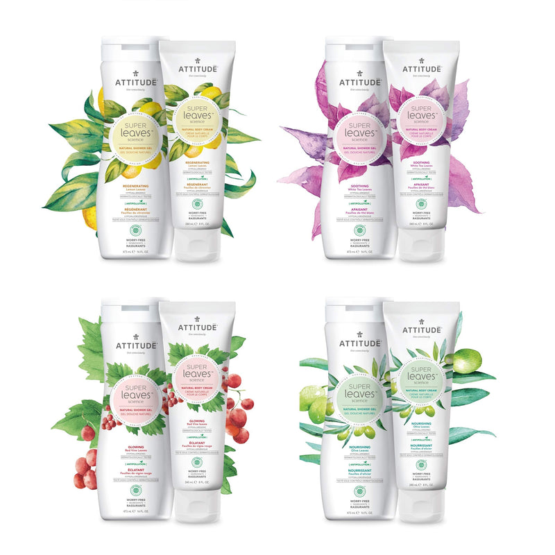 ATTITUDE Super Leaves, Hypoallergenic Energizing Body Cream, Orange Leaves, 8 Fluid Ounce (18198) ATTITUDE