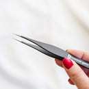 Tweezer Guru Pointed Tweezers - Sharp Precision Needle Nose Tip, Best Tweezers for Eyebrows and Ingrown Hair, Surgical Pointed for Blackheads & Splinters (Black) TWEEZER GURU