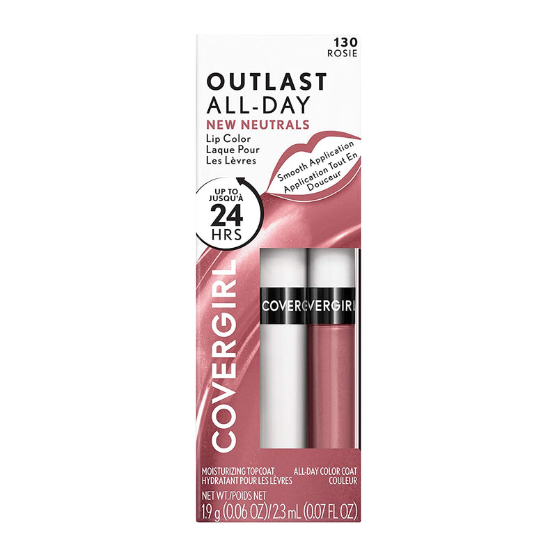 Covergirl Outlast All-Day Lip Color with Moisturizing Topcoat, New Neutrals Shade Collection, Rosie, Pack of 1 COVERGIRL Store