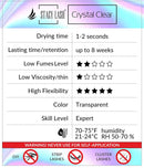Crystal Clear Eyelash Extension Glue - Stacy Lash (0.17fl.oz / 5ml)/ 1 Sec Drying time/Retention – 8 Weeks/Transparent Extra Strong Evolution Adhesive - Maximum Bonding Power/Professional Use Only STACY LASH
