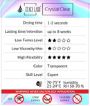Crystal Clear Eyelash Extension Glue - Stacy Lash (0.17fl.oz / 5ml)/ 1 Sec Drying time/Retention – 8 Weeks/Transparent Extra Strong Evolution Adhesive - Maximum Bonding Power/Professional Use Only STACY LASH