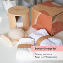 MUEROSA All in One Facial Cleansing Skincare Set | 14 pcs Reusable Bamboo Makeup Remover Pads | Exfoliating Konjac Sponge | Face Cloth | Adjustable Headband | Bamboo Storage Box | Laundry Bag Muerosa