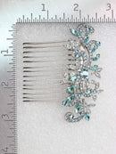 Faship Gorgeous Aqua Rhinestone Crystal Floral Hair Comb Faship