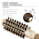 Round Brush for Blow Drying, Hair Brush With Boar Bristle, Nano Thermal Ceramic Barrel Ionic Tech Hair Brush, for Styling,Curling and Straightening (2.4 Inch, Barrel 1 Inch) Shineming