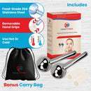 Ice Globes For Facials | Unbreakable Steel Cooling Roller | Cryo Sticks for Face | Massager For Face Neck & Eyes | Skin Care For Dark Circles, Puffiness, Wrinkles, Collagen Production (WHITE) PRIME Fitness