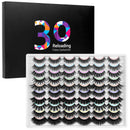 DYSILK 30 Pairs False Eyelashes 6D Fluffy Lashes Faux Mink Eyelashes Thick Fake Eyelashes Reusable Artificial Lashes of Different Styles Soft Lashes Multi-Pack - 10 Styles Mixed DYSILK