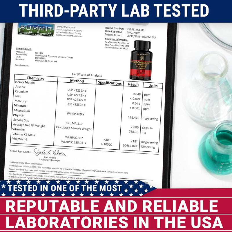 Magnesium Complex L-Threonate, Glycinate, Citrate with Vitamin D3 10,000 IU & K2 MK-7 – Brain, Bone & Immune Support – 60 Vegan Capsules – High Absorption, Non-GMO Infinity Warehouse