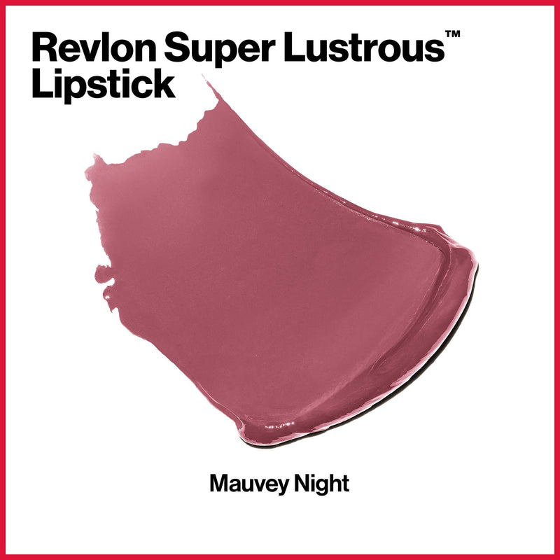 Revlon Super Lustrous Lipstick, High Impact Lipcolor with Moisturizing Creamy Formula, Infused with Vitamin E and Avocado Oil in Plum / Berry, Mauvy Night (473) REVLON