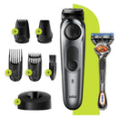 Braun Beard Detail Trimmer, Hair Clippers for Men, Cordless & Rechargeable, Mini Foil Shaver with Gillette ProGlide Razor, Silver, 10 Piece Set Braun
