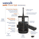 Waterpik Sonic-Fusion 2.0 Professional Flossing Toothbrush, Electric Toothbrush and Water Flosser Combo In One, Black Waterpik