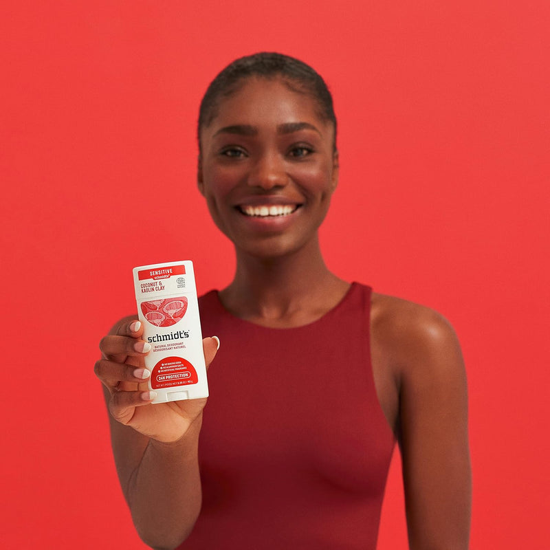 Schmidt's Aluminum Free Natural Deodorant Coconut & Kaolin Clay 2-pk for Women and Men, with 24 Hour Odor Protection, Certified Natural, Cruelty Free, Vegan Deodorant 2.65oz Infinity Warehouse