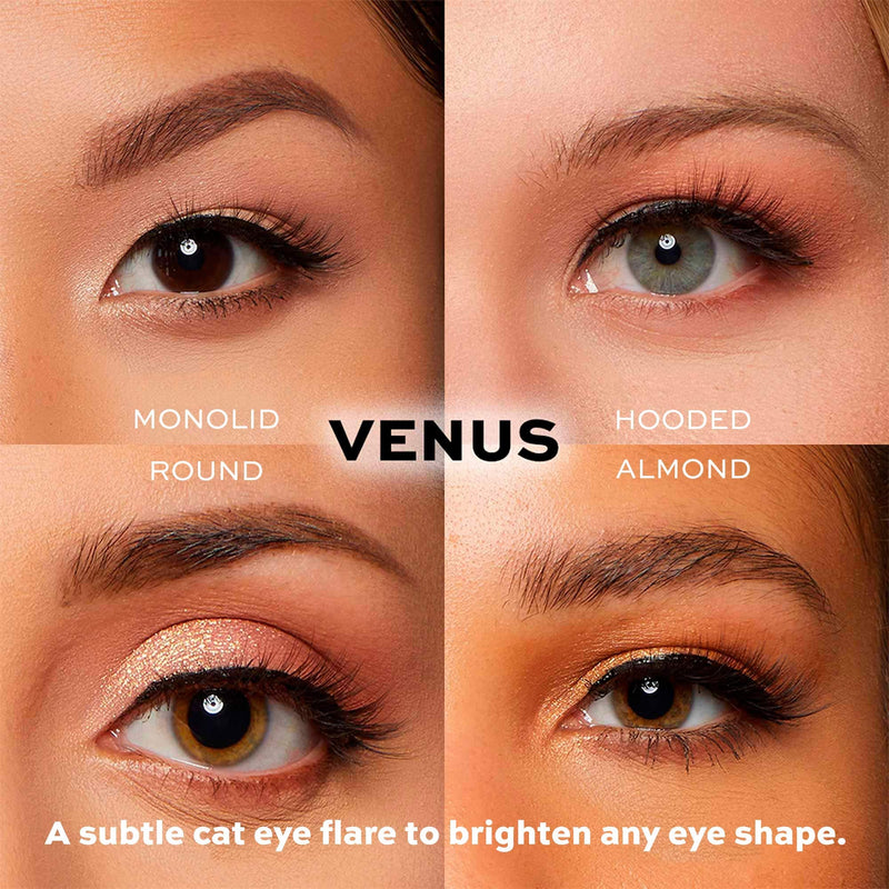 Glamnetic Lash and Liner Bundle - Venus | Vegan Magnetic Eyelashes, Short Cat Eye Faux Mink Lashes, Flared 3D Natural Look, Reusable up to 60 times - 1 Pair Glamnetic