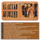 FAMILIFE Manicure Set, Professional Manicure Kit Nail Clippers Set 13pcs Stainless Steel Pedicure Tools Kit Grooming Kit with Portable Brown Leather Travel Case for Women Girl Men FAMILIFE Store