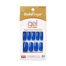 Kiss Gold Finger Gel Glam 24 Nails GFC04 BLUE Kiss Store
