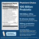 Physician's CHOICE 100 Billion Advanced Probiotic - 16 Strains + Organic Prebiotics - Digestive & Gut Health - Supports Occasional Constipation, Diarrhea, Gas & Bloating - Probiotics for Women & Men Infinity Warehouse