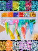 Spearlcable Nail Art Decoration Kit,50 Sheets Nail Stickers Crystal Rhinestones Set Holographic Butterfly Glitter Nail Foil Nail Tape Strips Iridescent Nail Sequins Flake for Acrylic Nail Art Spearlcable
