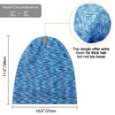 Satin Lined Hair Cover Sleep Cap - Adjustable Stay on No Fading Slouchy Skull Night Sleeping Beanie for Frizzy Natural Curly Hair Protection - Heather Skyblue GB Selected