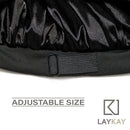 LAYKAY Silky Satin Bonnet - Adjustable Head Size Sleep Silk Bonnet - Double Layer Satin Lined Sleeping Cap - Reversible Hair Bonnet,One Size LAYKAY