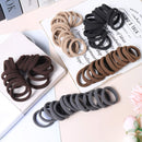 SYGY 100PCS Hair Ties for Women, Elastic Cotton Thick Seamless Hair Bands, No crease No damage for Thick Hair, Simple Ponytail Holders/Headband Scrunchies/Hair Accessories, 5 Colors SYGY