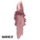 Maybelline Color Sensational Lipstick, Lip Makeup, Cream Finish, Hydrating Lipstick, Nude, Pink, Red, Plum Lip Color, Warm Me Up, 0.15 oz; (Packaging May Vary) Maybelline New York