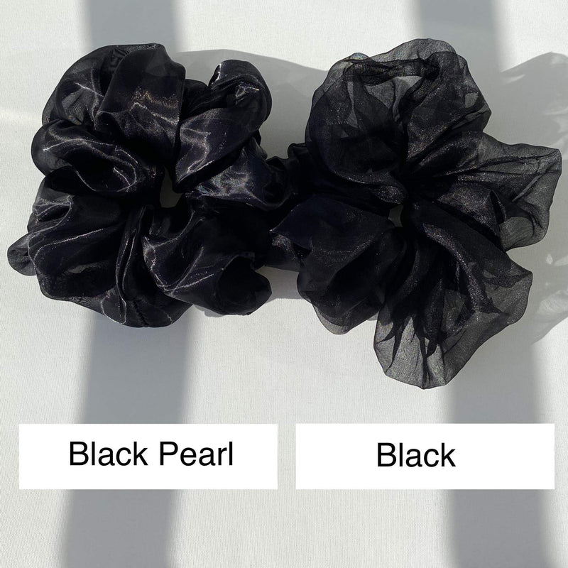 ANYA accessories Oversized Scrunchie | Extra Large Organza Look Hair Tie (Black Pearl) ANYA accessories Store