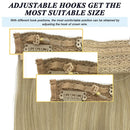 GOO GOO Hair Extensions Halo Hair, Ombre Ash Blonde to Golden Blonde Mixed Platinum Blonde 80g 16 Inch Hairpiece Remy Human Hair Extensions Hidden Crown Wire Hair Extensions with Fish Line Straight GOO GOO Store