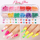 12 Sheets Nail Art Sticker 3D Self-Adhesive, Teenitor Nail Art Decoration with 5 Boxes Holographic Nail Art Glitter Flakes Butterfly Heart Star Maple Leaf Nail Sequins and Nail Art Flower Slices Teenitor