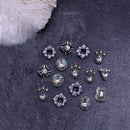 DUPOINT 30 Pcs Mixed Nail Art Rhinestones Alloy Diamonds Crystals Beads Gems Pendants Multi Style for 3D Gems Retro Charms Set, Red,Yellow,Blue DUPOINT